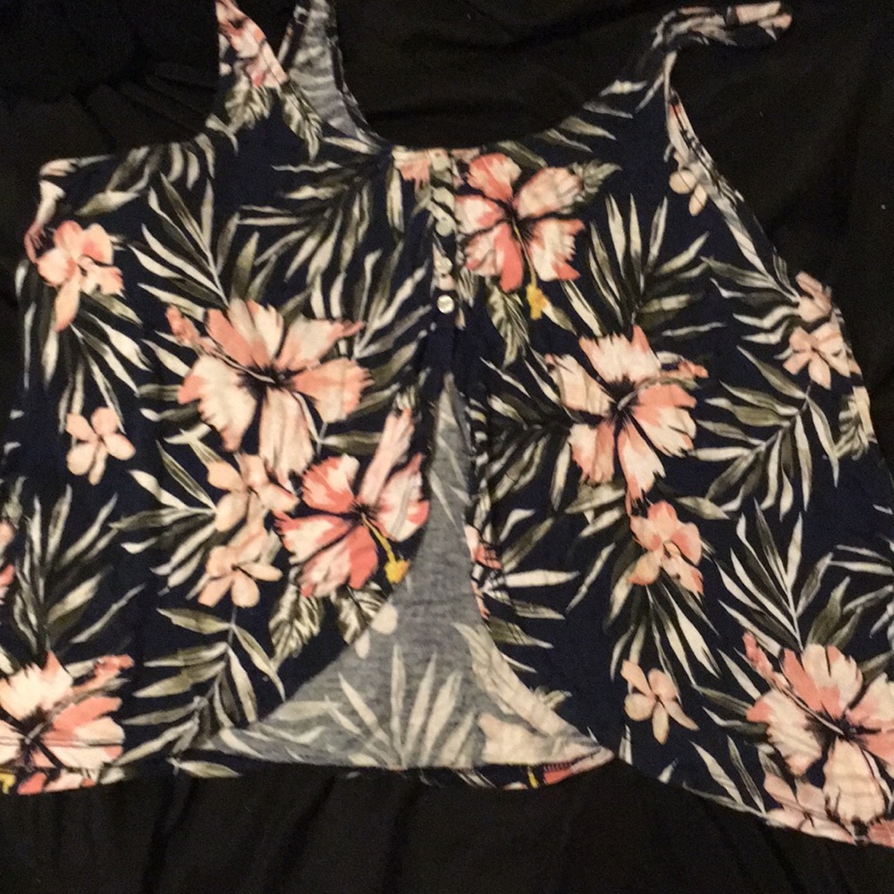 Flower design high top shirt